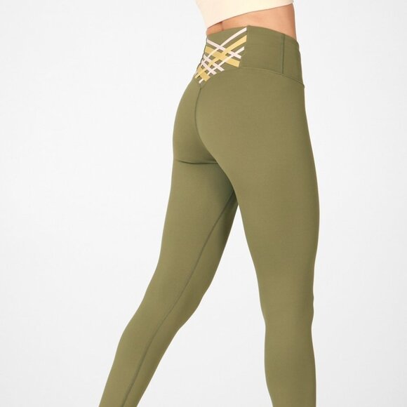 Fabletics Boost PowerHold Womens High-Waisted 7/8 Athletic Leggings Green XXL - Picture 3 of 8